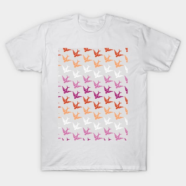 Lesbian Flag Bird Design T-Shirt by Gedwolcraeft